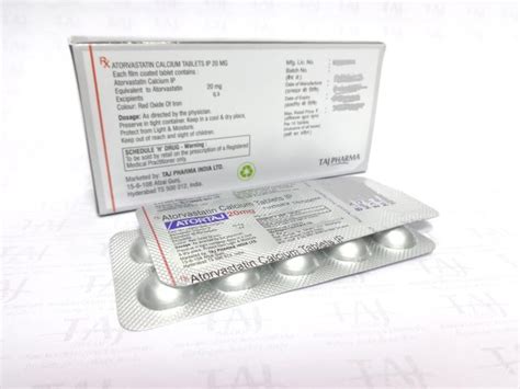 Atorvastatin Calcium Tablets Ip 5mg Atortaj Taj Pharma Taj Generics