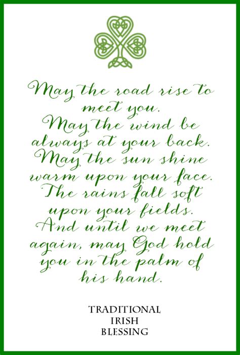 Printable Irish Blessing Prayer