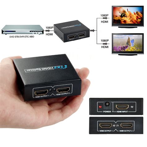 Hdmi Splitter 1 In 2 Out Full Hd 1080p 1x2 Port Box Hub Raz