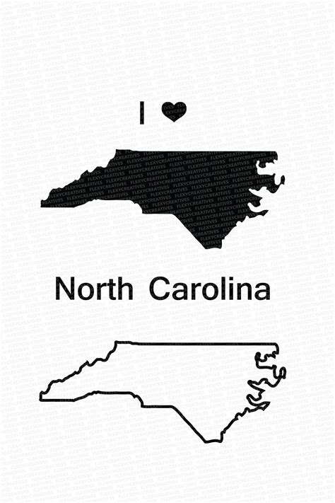 North Carolina Vector State Clipart North Carolina Clip Art Etsy