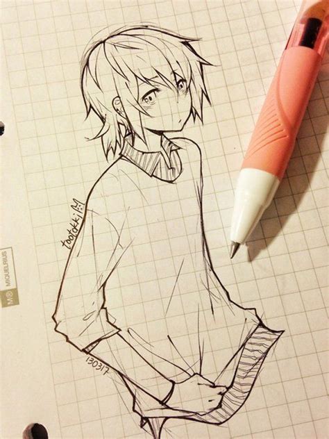 Https://tommynaija.com/draw/how To Draw A Anime Boy On Graph Paper