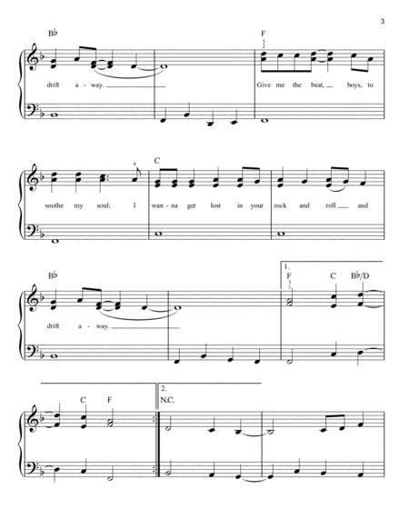 Drift Away By Dobie Gray Digital Sheet Music For Easy Piano