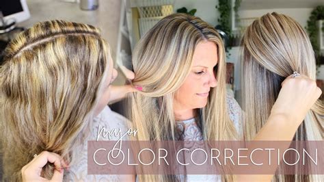 So you were ready to go from dark hair to blonde hair, and it went all wrong? Blonde Highlights Gone Wrong - Major Color Correction 😱 ...