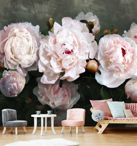 • millions of unique designs by independent artists. EXTRA LARGE Peony Flower on Gray Concrete Background ...