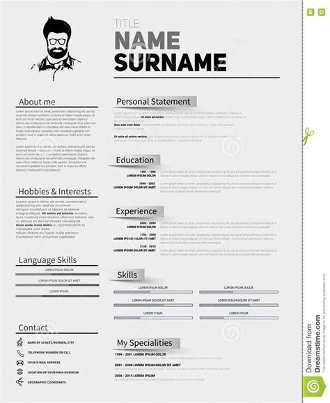 One page company cv design. Resume Minimalist CV, Resume Template With Simple Design ...