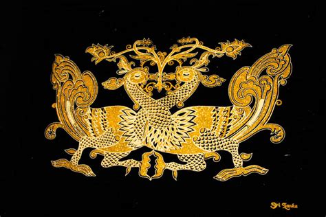 Hansa Puttuwa Decorative Motif Of Twin Swans Gold