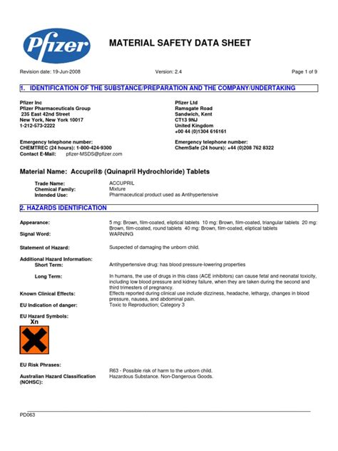 Start by creating your safety policy. Quinapril HCl Pfizer | Personal Protective Equipment ...
