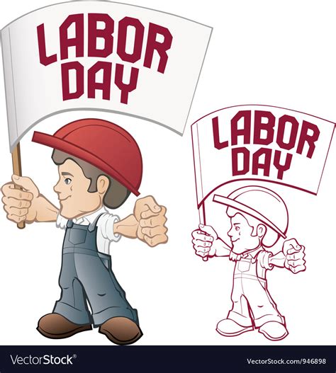 Labor Day Cartoon Worker Royalty Free Vector Image