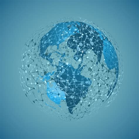World Globe On A Blue Background Vector Illustration 309964 Vector Art