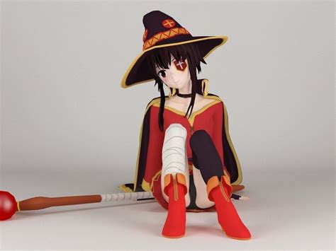 Megumin Anime Girl Pose 02 3d Model Cgtrader