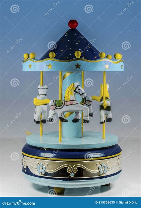 Small Vintage Toy Carousel Stock Image Image Of Entertainment 115302635