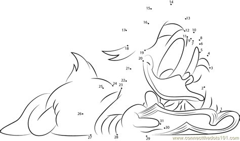 Donald Duck Reading A Book Dot To Dot Printable Worksheet Connect The Dots