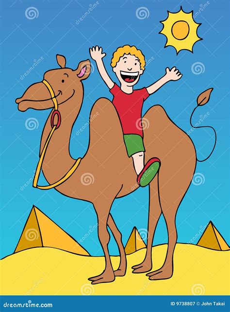 Camel Ride Stock Vector Illustration Of Pyramids Element 9738807