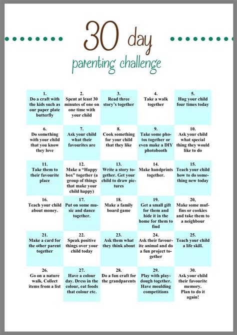 30 Day Parenting Challenge Parenting Challenge Kids Behavior