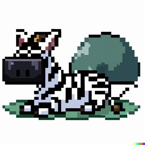 Pixel Art Of A Zebra With A Vr Headset Chilling In The Savanna Pixel