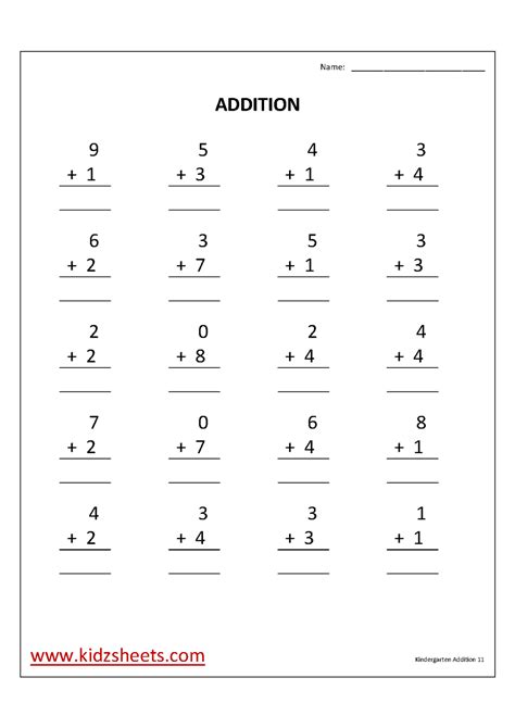 Adding abstractly is a skill for older students. Kidz Worksheets: Kindergarten Addition Worksheet11 ...