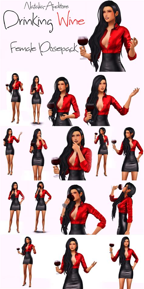 Drinking Wine Female Posepack Natalia Auditore On Patreon Sims 4