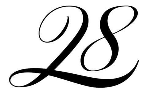 Free Printable Fancy Calligraphy Numbers Calligraphy Number 28