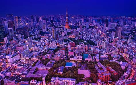 Tokyo Night City Rain Skyscrapers Metropolis People Japan Hd