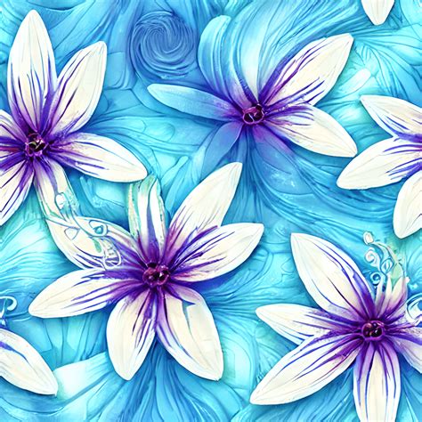 Aquatic Floral Fantasy Graphic With Ethereal And Hyper Realistic