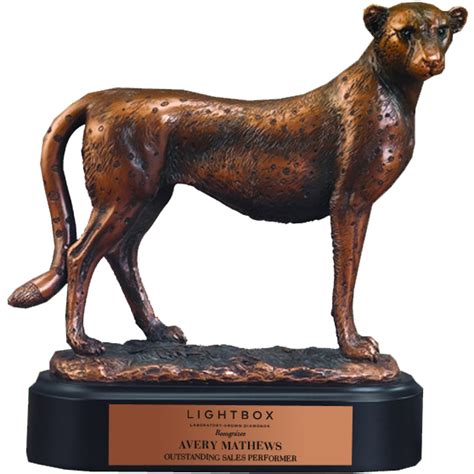Bronze Fast Cheetah Trophy | Bronze Cheetah Award Statue | Paradise Awards
