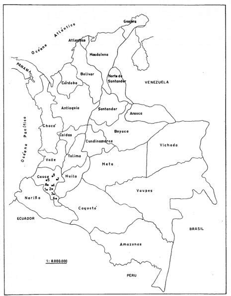 Mapa De Colombia Político Físico Para Colorear