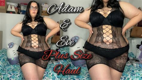 Plus Size Lingerie Haul Try On Adam And Eve Youtube