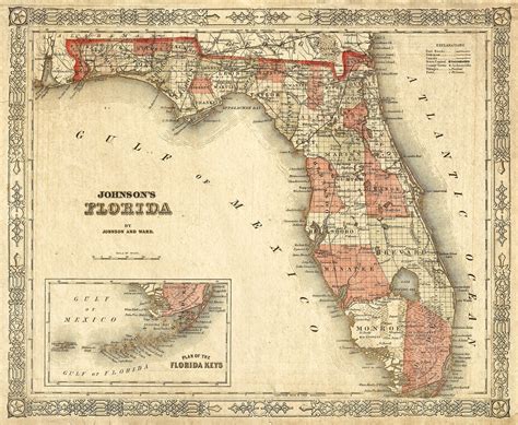 Map Of Florida 1839 Old Florida Map Large Vintage Map - vrogue.co