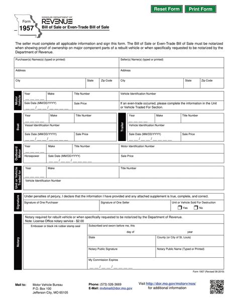 Free Fillable Missouri Bill Of Sale Form ⇒ Pdf Templates