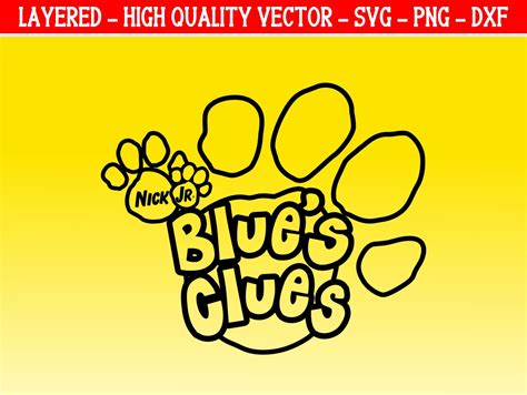 Blues Clues Svg Logo Outline Black Vectorency