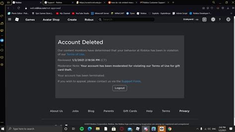 Banned From Roblox For No Reason
