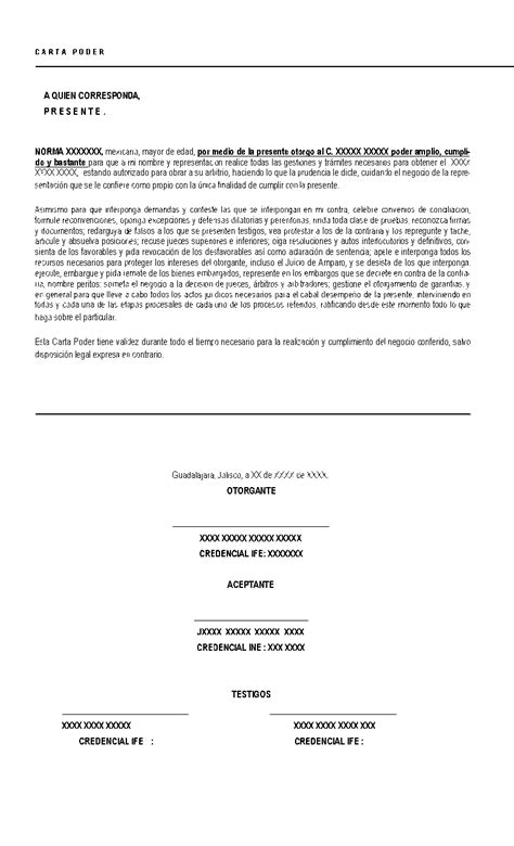 Result Images Of Formato Carta Poder Lleno Png Image Collection