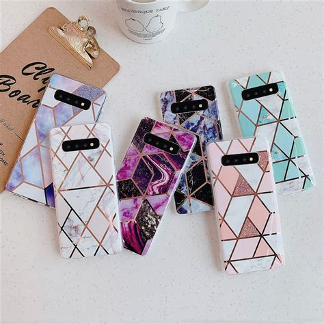 Plating Marble Phone Case For Samsung Galaxy Note 10 9 8 S9 S8 S10 Plus