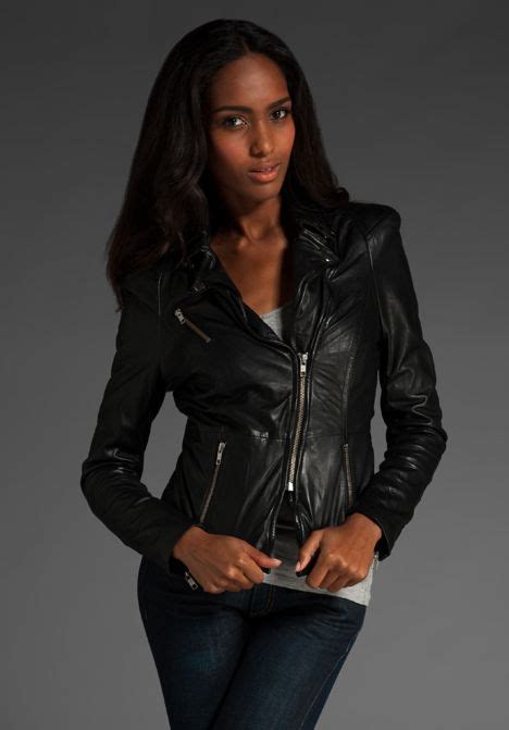 Muubaa Cion Fitted Biker Jacket Fitted Biker Jacket Muubaa Leather Jacket Womens Black