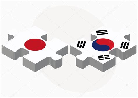 이 선거에서 한국민주당이 제1당이 되었다(독촉국민회 소속을 건 후보자들이 가장 많이 당선됐지만 독촉국민회는 통일운동이지 정식정당은 아니어서 국회에서의 당권은 없었다). 일본 및 한국 국기 퍼즐 — 스톡 벡터 © Istanbul2009 #72403641