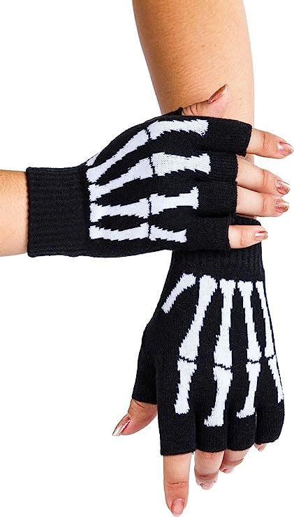 Fingerless Skeleton Gloves Skeleton Gloves Halloween