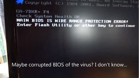 W95 Cih Virus On Windows 98 With Dual Bios Youtube