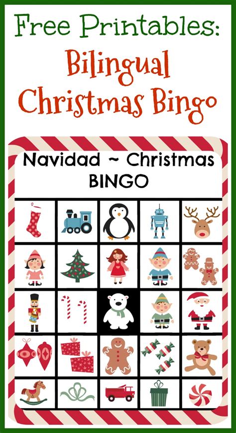 Free Printables Bilingual Christmas Bingo Ladydeelg