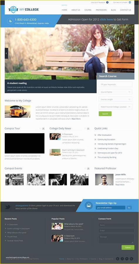 Free College Website Templates Of College Wordpress Website Templates Themes