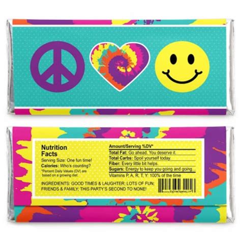 Big Dot Of Happiness 60s Hippie Candy Bar Wrapper 1960s Groovy Party