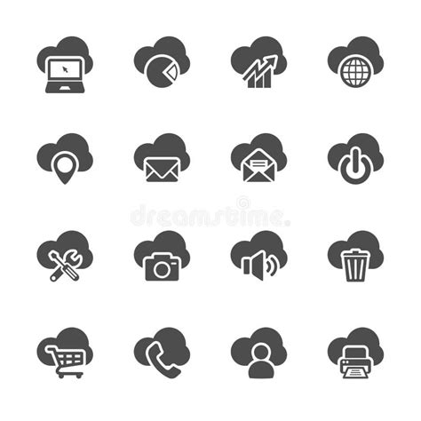 Cloud Computing Icon Set Vector Eps10 Stock Vector Illustration Of