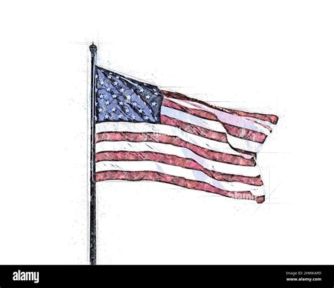American Flag Pencil Drawings