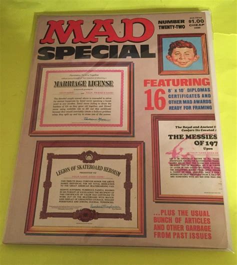 Mad Magazine Special No 22 1977 With Certificates For Sale Scienceagogo