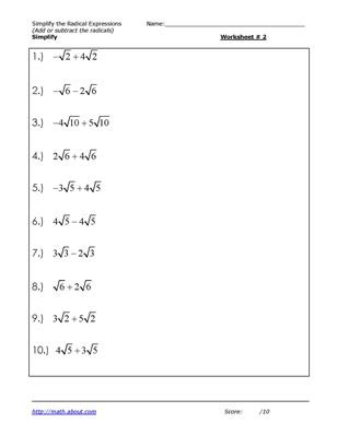 Worksheet by kuta software llc. 13 Best Images of Simplifying Radicals Math Worksheets ...