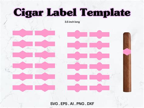 Cigar Blank Label Template Svg Cigar Label 35 Long Etsy