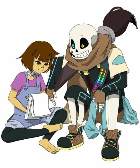 #undertale #sans #error sans #ink sans #tbh this could be taken both ways (ink @ error and vice versa) #but yeh this is how it is #frenemies #utmv #dun worry my next post will hopefully be skeletober. Ink Sans and Drawingtale Frisk by MichPajamaArtist on ...