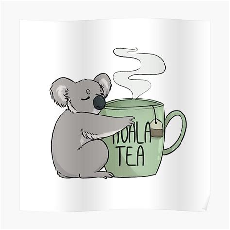 Koala Tea Poster By Lunaleth Redbubble