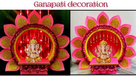 Ganpati Decoration Idea At Homeeco Friendly Ganpati Makhar Decoration