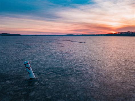 Lake Ice Frozen Sunset Landscape Hd Wallpaper Peakpx