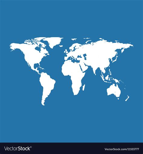 World Map On Blue Background Royalty Free Vector Image